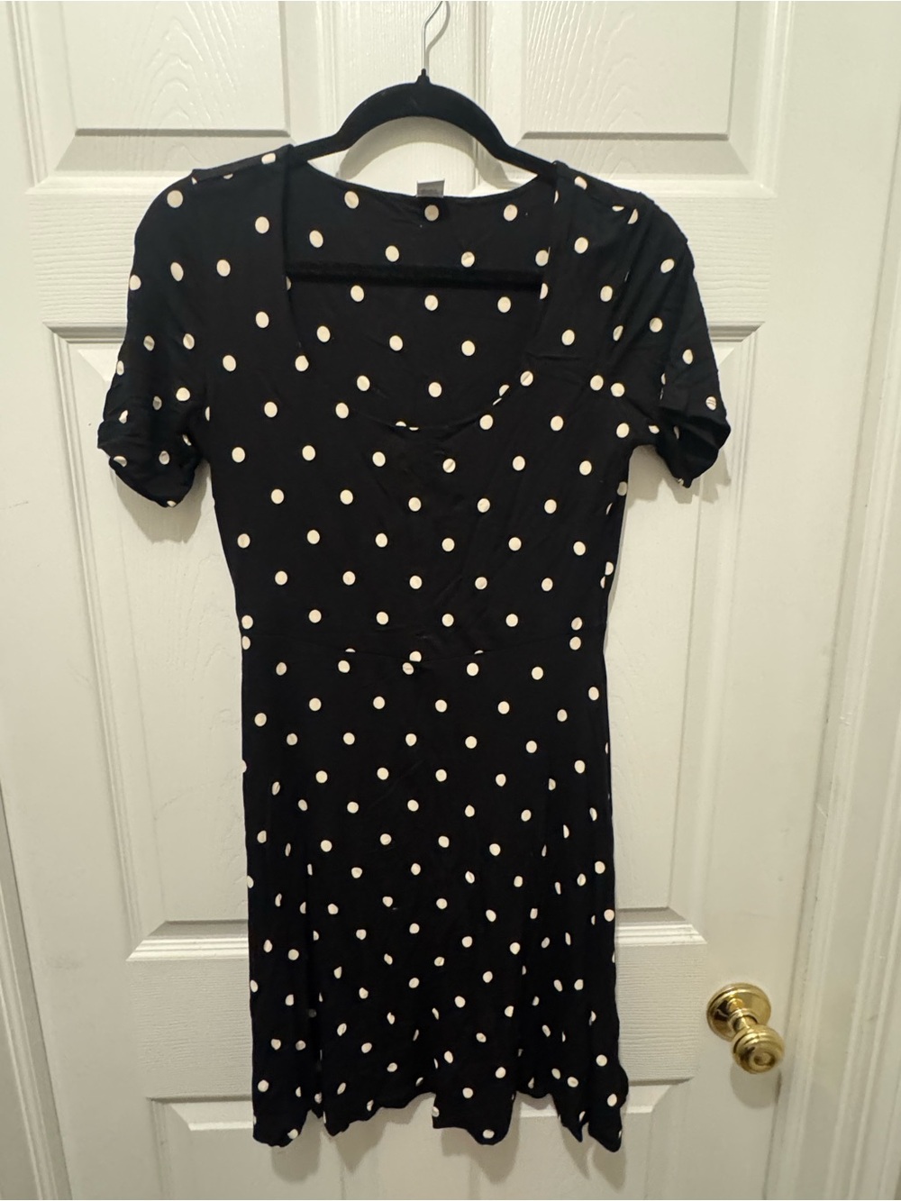 Old Navy Black Dress with White Polka Dots
